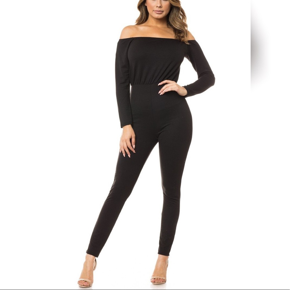 LAST ONE!  Off the Shoulder Jumpsuit - Picture 2 of 8